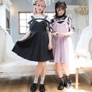 Dear My Love Buckle Belt Pleated Jumper Skirt Jirai Kei Medium Kawaii